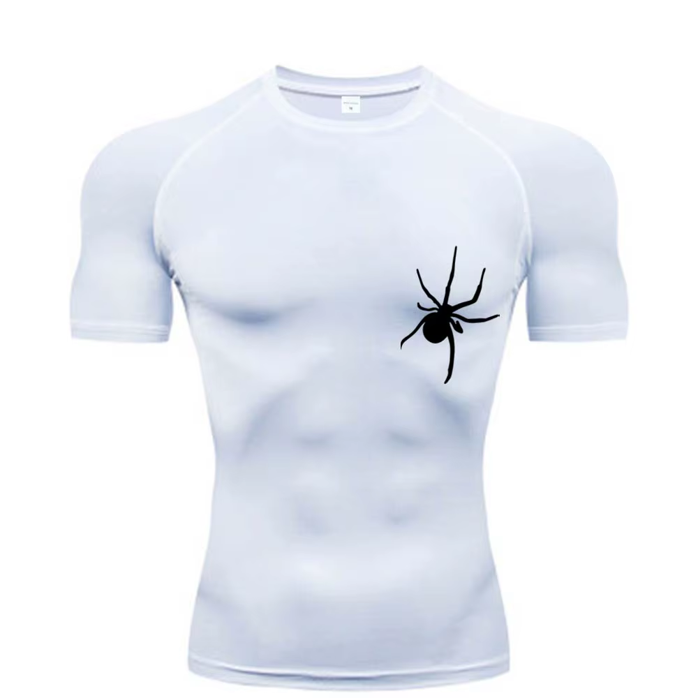 T-Shirt d'été à manches courtes pour hommes, chemise de course, vêtements de sport à Compression, ha