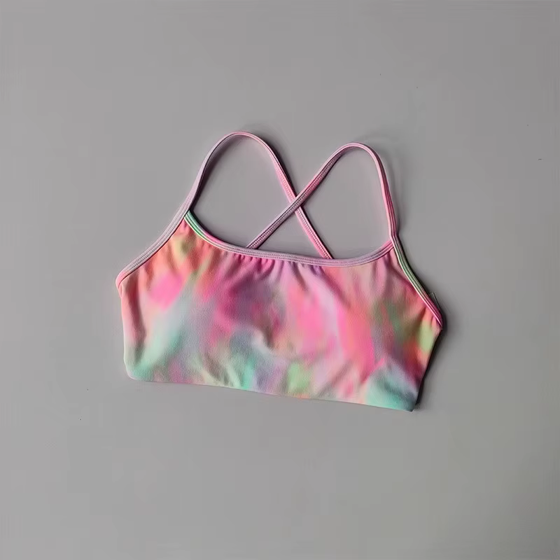 Soutien-gorge de Fitness de couleur unie pour femmes, dos croisé doux, haut de Sport avec coussinet