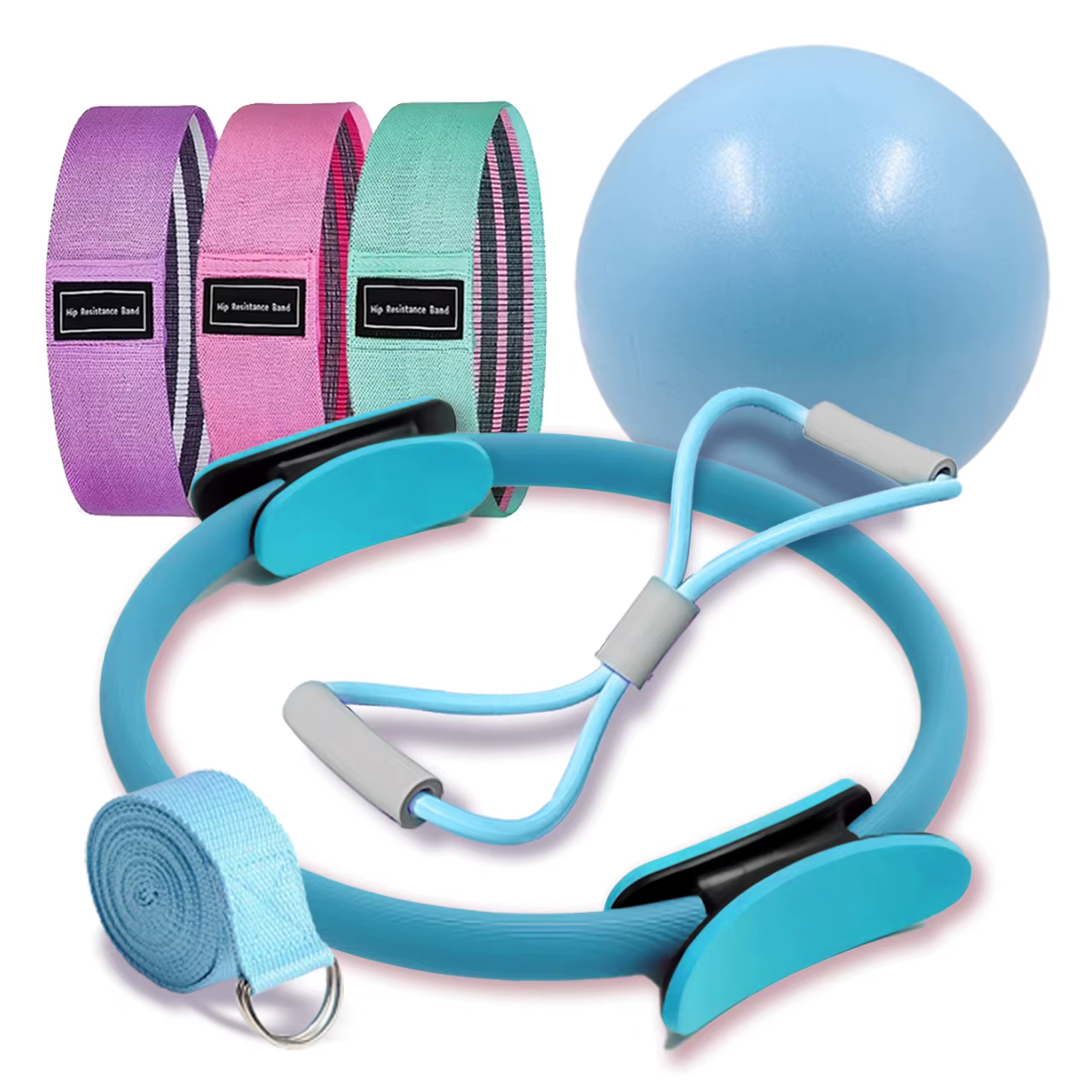 Ensemble de balles et d'anneaux de Pilates, bande de résistance, équipement de Fitness pour la gross