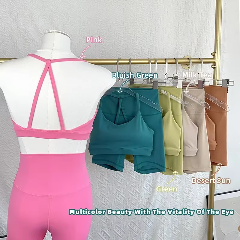 Ensemble short de Yoga 2 pièces pour femmes, survêtement, gilet de Yoga, short taille haute, séchage