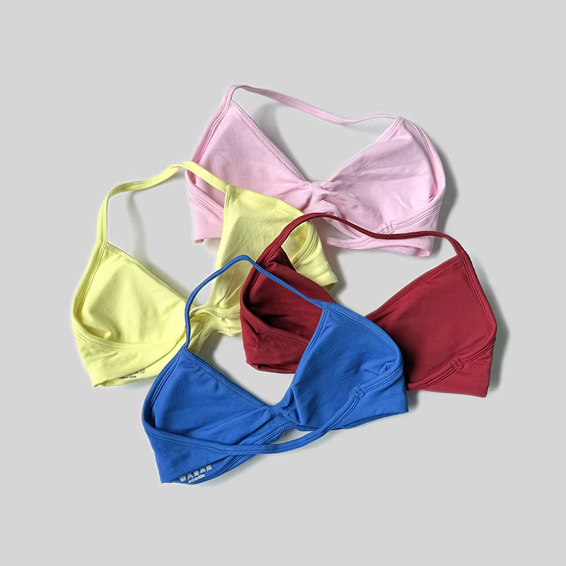 Soutien-gorge de sport licou pour femmes, Push Up, bretelles, Sexy, dos ouvert, haut court rembourré