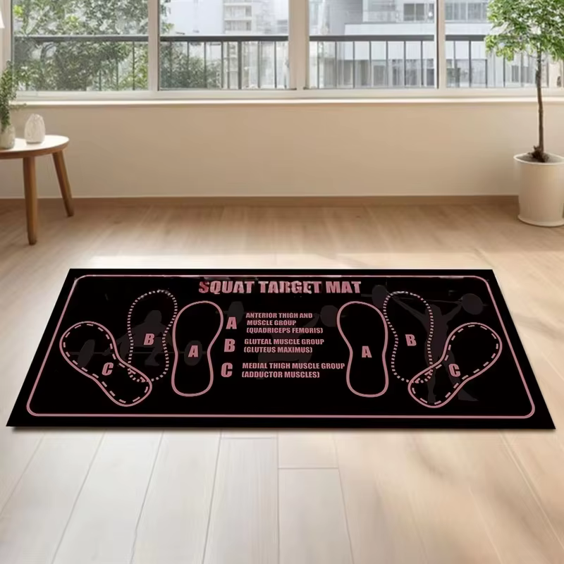 Tapis de Squat bicolore 35x80cm, antidérapant et Durable avec Instructions, adapté à la salle de spo