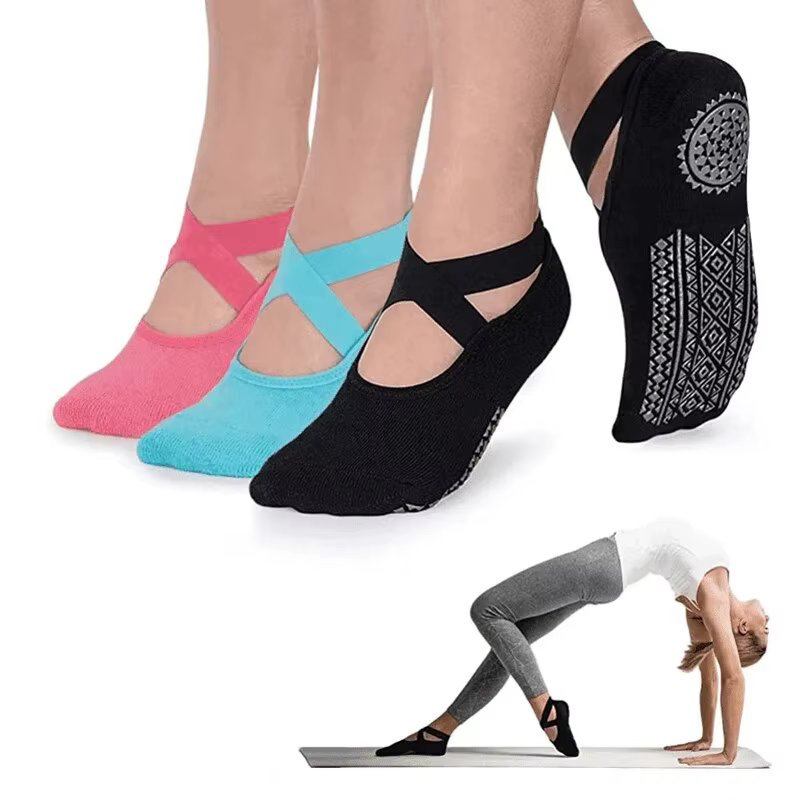 Chaussettes de Pilates coordonnantes en coton respirant pour femmes, bandage de yoga, fitness, danse