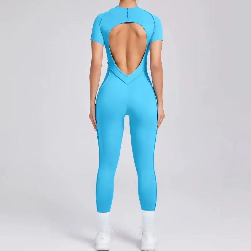 Combinaisons de Yoga sans couture, combinaison de sport, Fitness, levage des hanches, dos ouvert, en