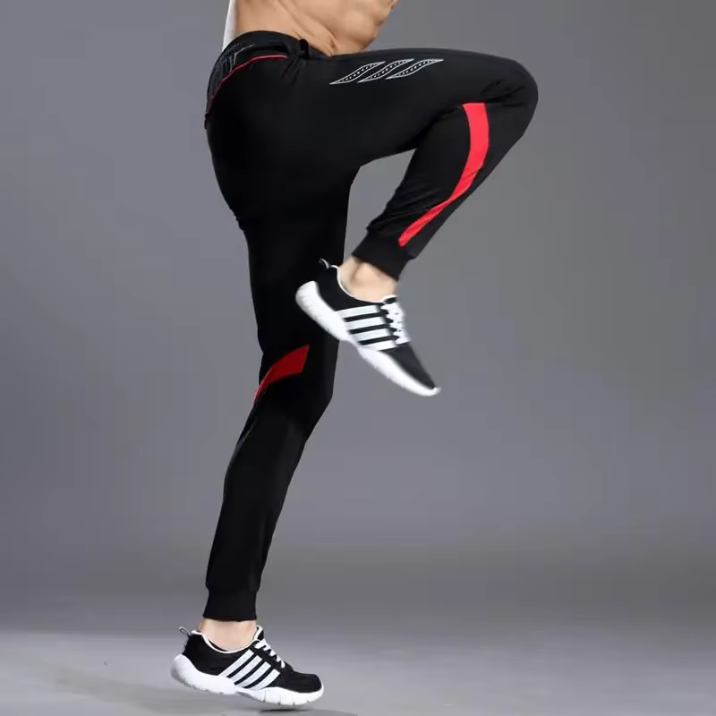 Pantalon de sport pour homme avec poches zippées, vêtement de course, d'entraînement, de football, d