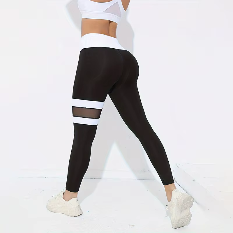 Leggings de pantalons de yoga taille haute colorés pour femmes Leggings d'entraînement de contrôle d