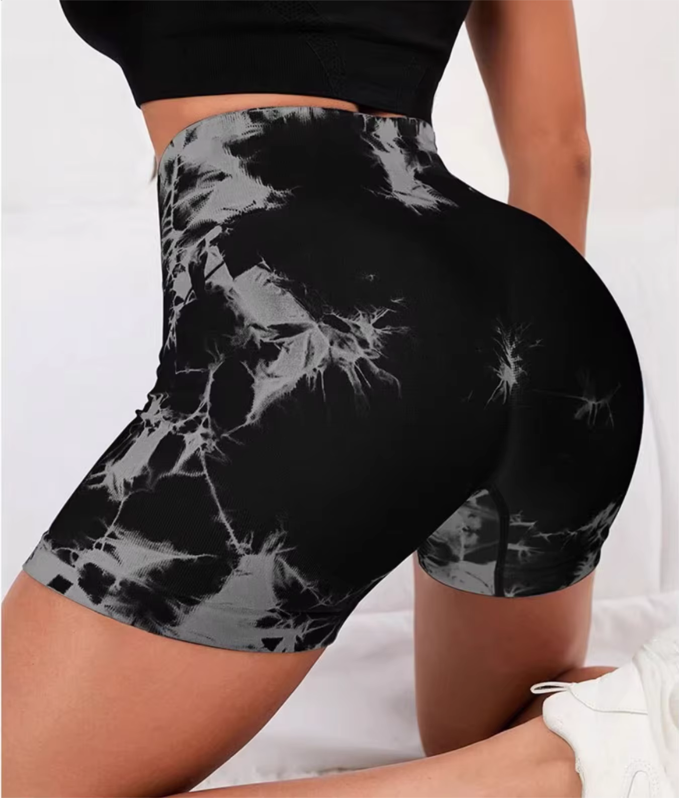 Short de Yoga pour femmes, teinture par nouage, fesses de pêche, pantalon de Fitness en Nylon à séch