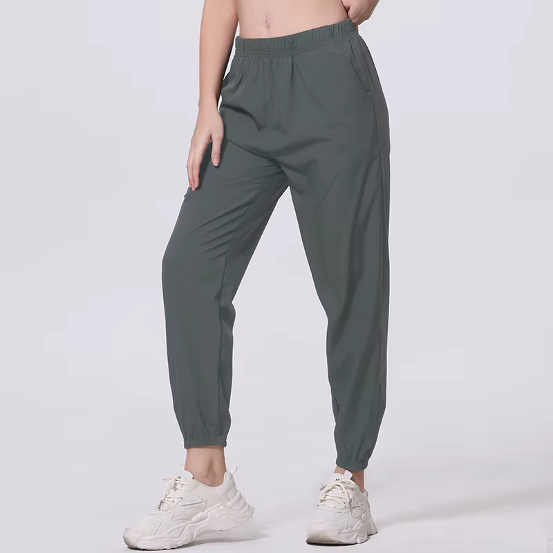 Pantalon de sport décontracté pour femmes, 1/2 pièces, avec poches noires, pour course à pied, Fitne