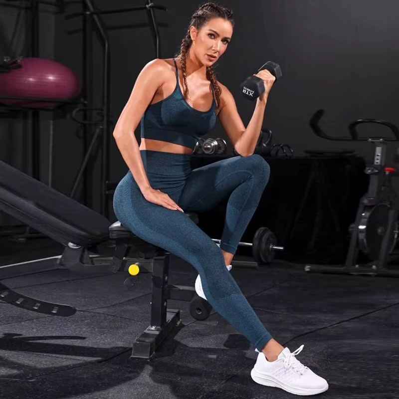 Ensemble de yoga sans couture pour femme, survêtement 2 pièces, vêtements de sport d'entraînement, l
