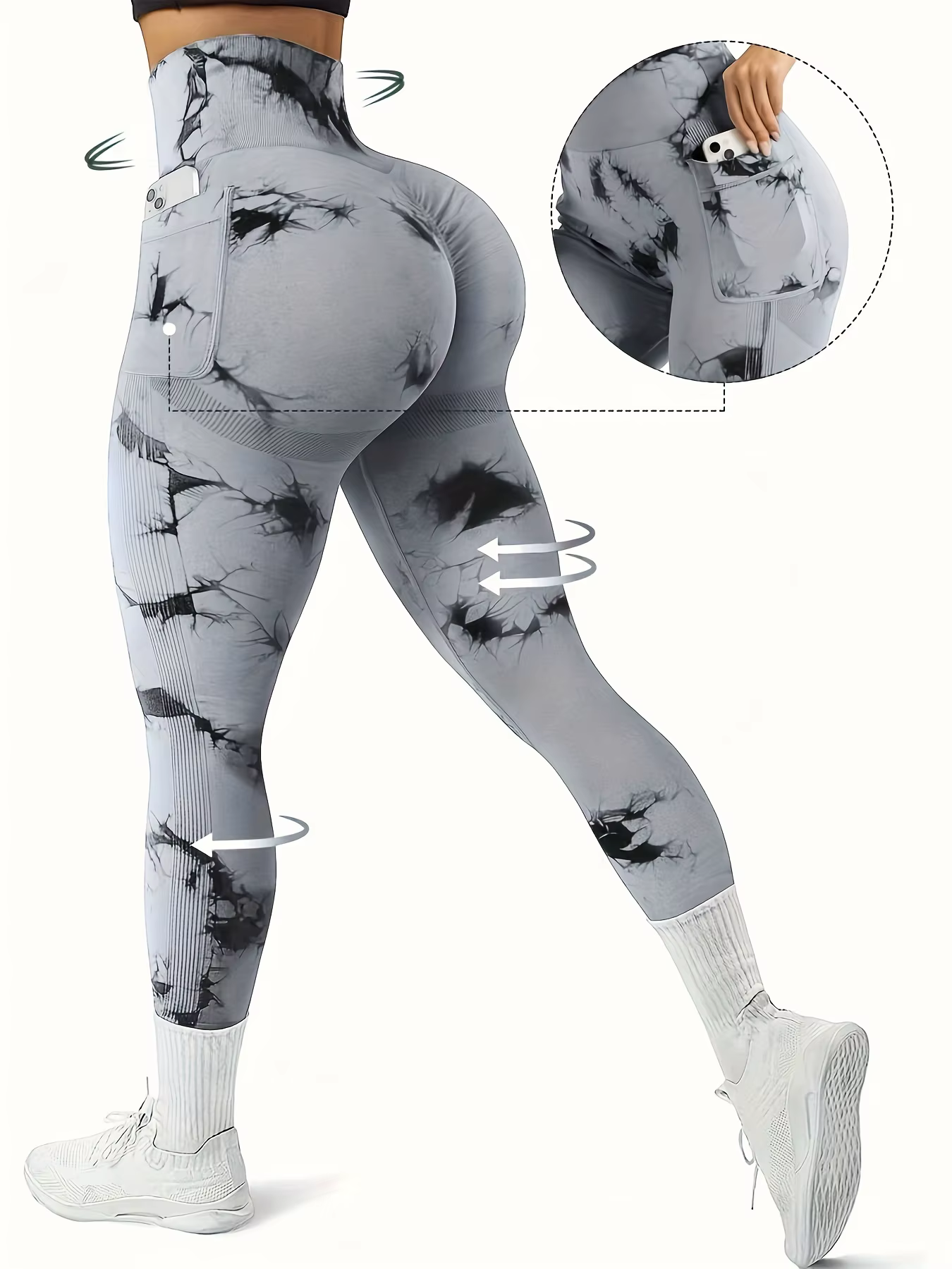 Leggings d'entraînement taille haute sans couture pour femmes, pantalons athlétiques de yoga avec po