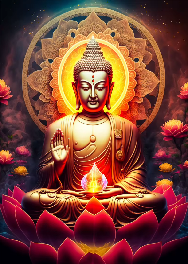 Statue de bouddha de méditation de Lotus, Sculpture, affiche d'art, esthétique, Religion Zen, peintu
