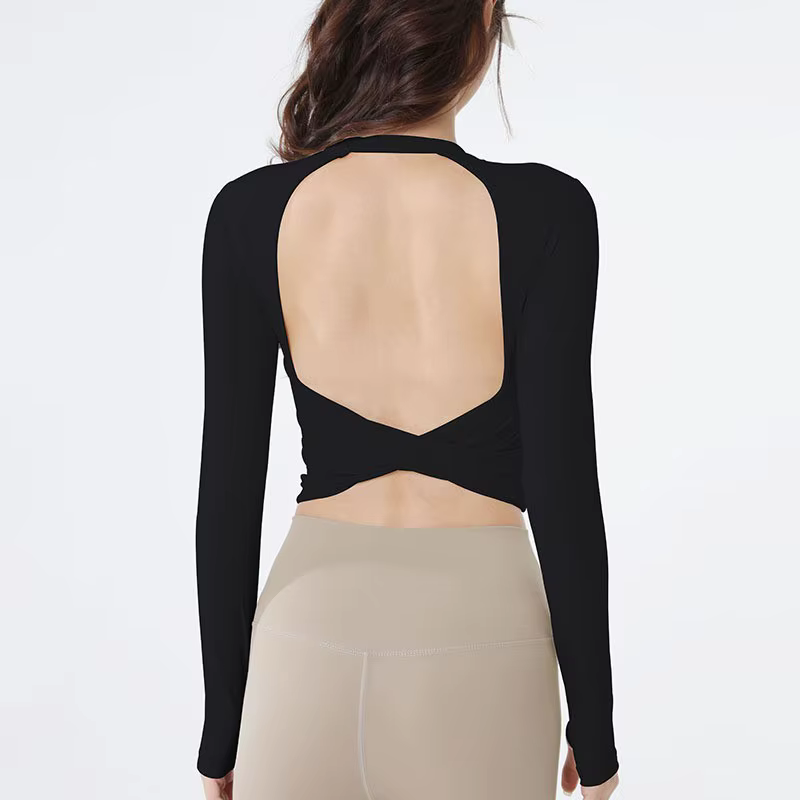 Chemise de Yoga pour femmes, haut de sport dos nu, Sexy, à la mode, vêtements d'entraînement, course