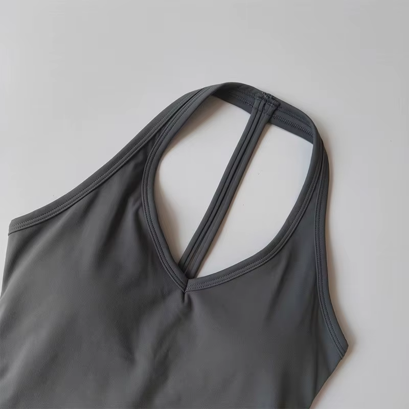 Gilet de sport de Yoga pour femmes, col en v, Design suspendu au dos, course en plein air, entraînem