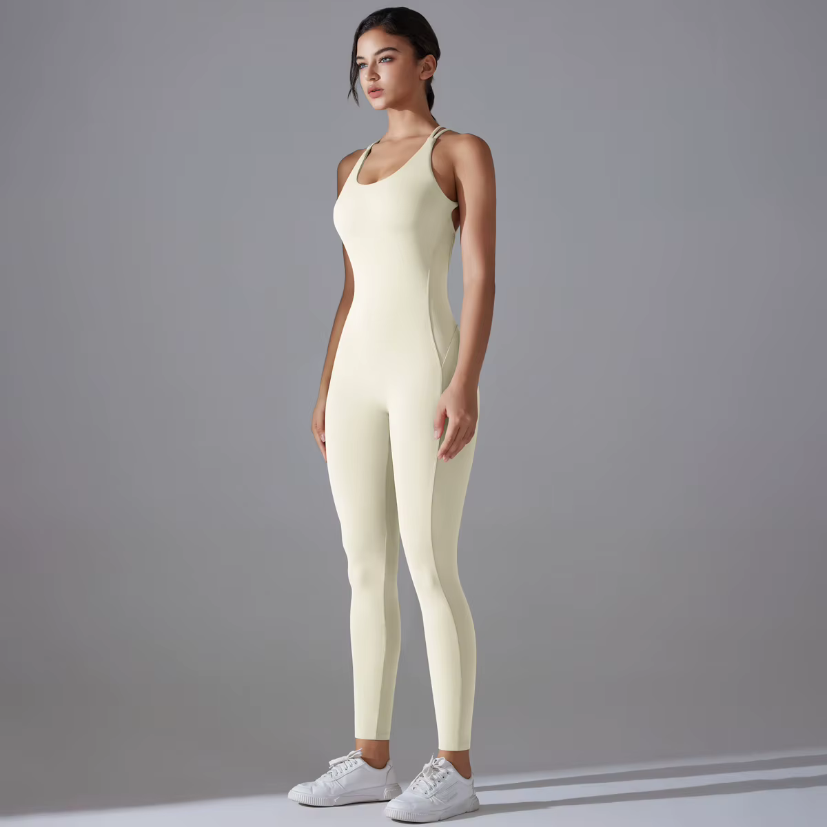 Combinaison de batterie de yoga dos nu, ensemble de batterie de fitness, vêtements de sport une pièc