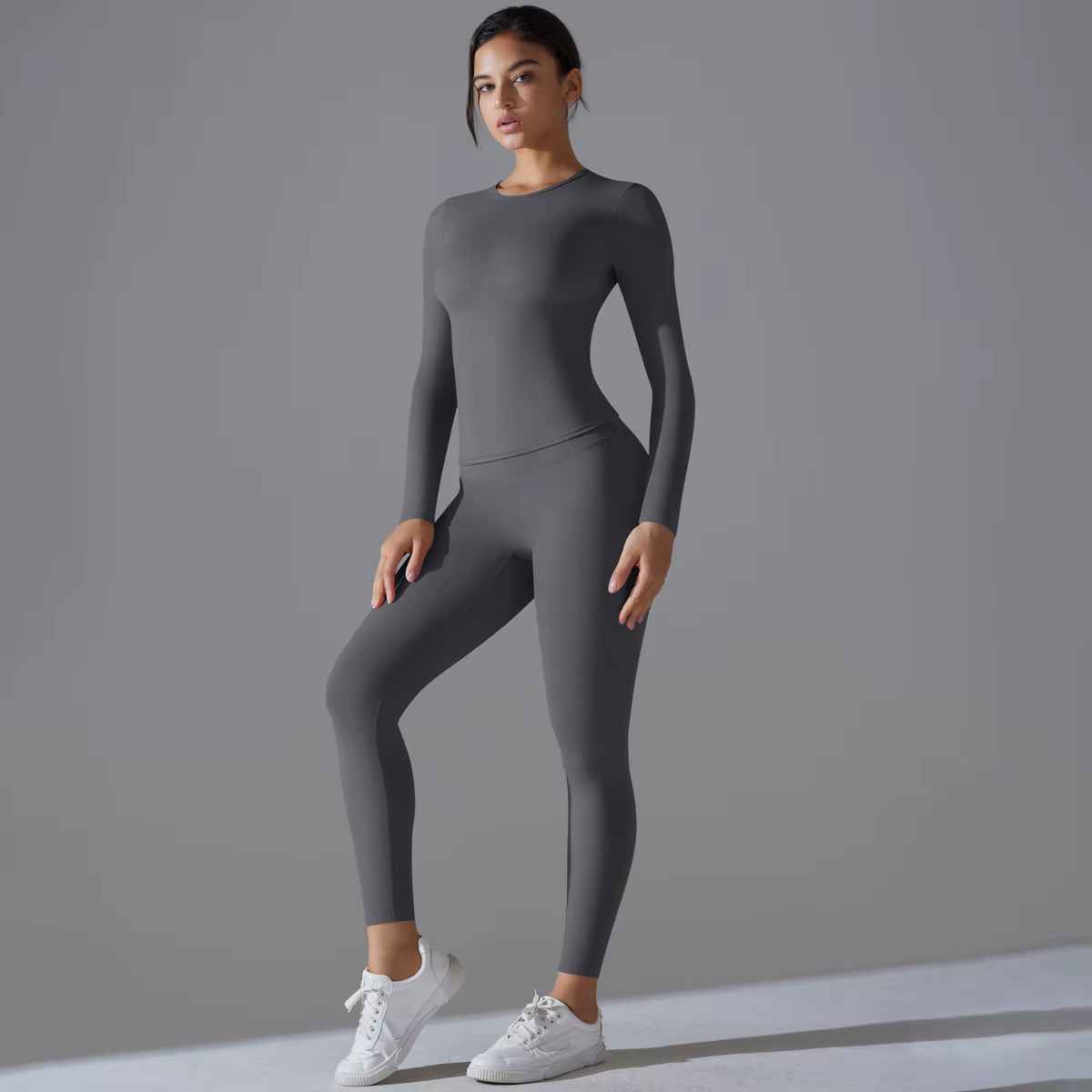 Costume de Yoga ensemble de sport manches respirant extensible GYM Yoga mince Fitness haut actif res
