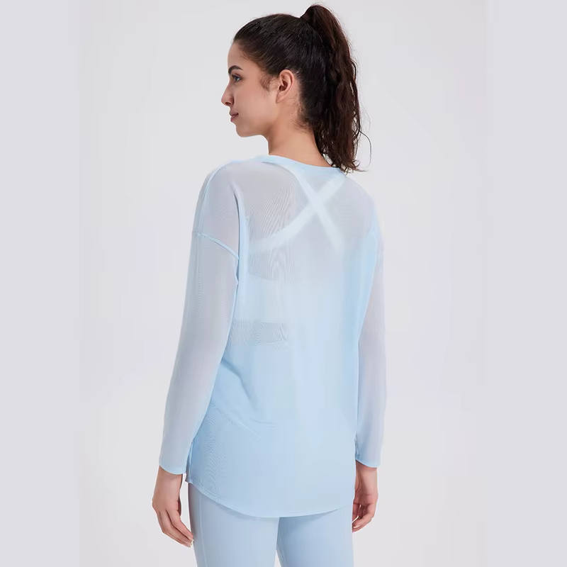 Chemise de yoga à manches longues pour femmes, chemisier de course en plein air, haut de gym respira