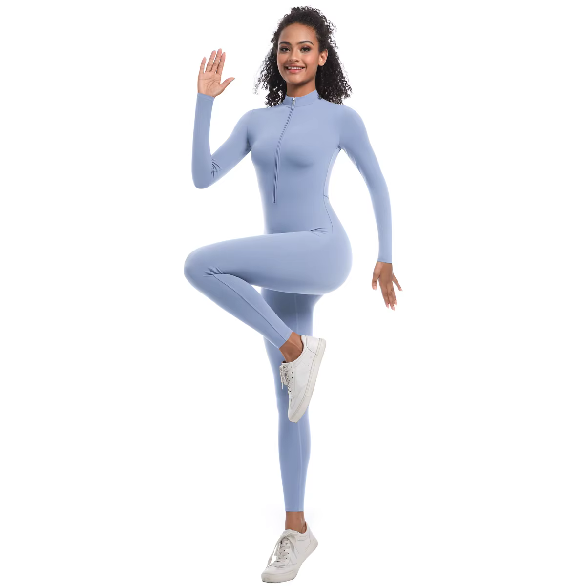 Combinaison de batterie de sport sans couture pour femme, coupe couvertes, manches longues, vêtement