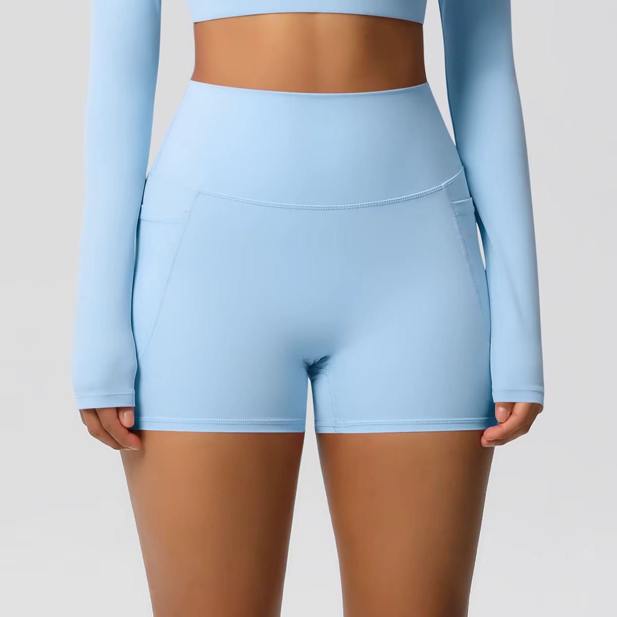 Shorts de sport pour femmes avec poches, legging de yoga, short anti-transparence taille haute, shor