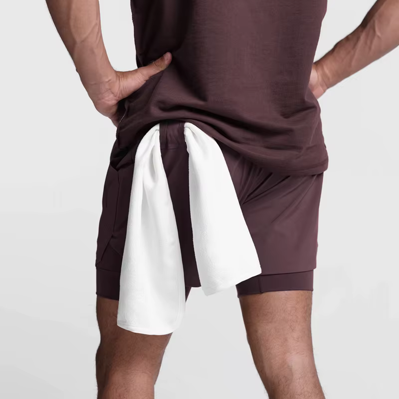 Short de sport respirant à double couche, 2 en 1, pour homme, tenue de gym, fitness, musculation, en