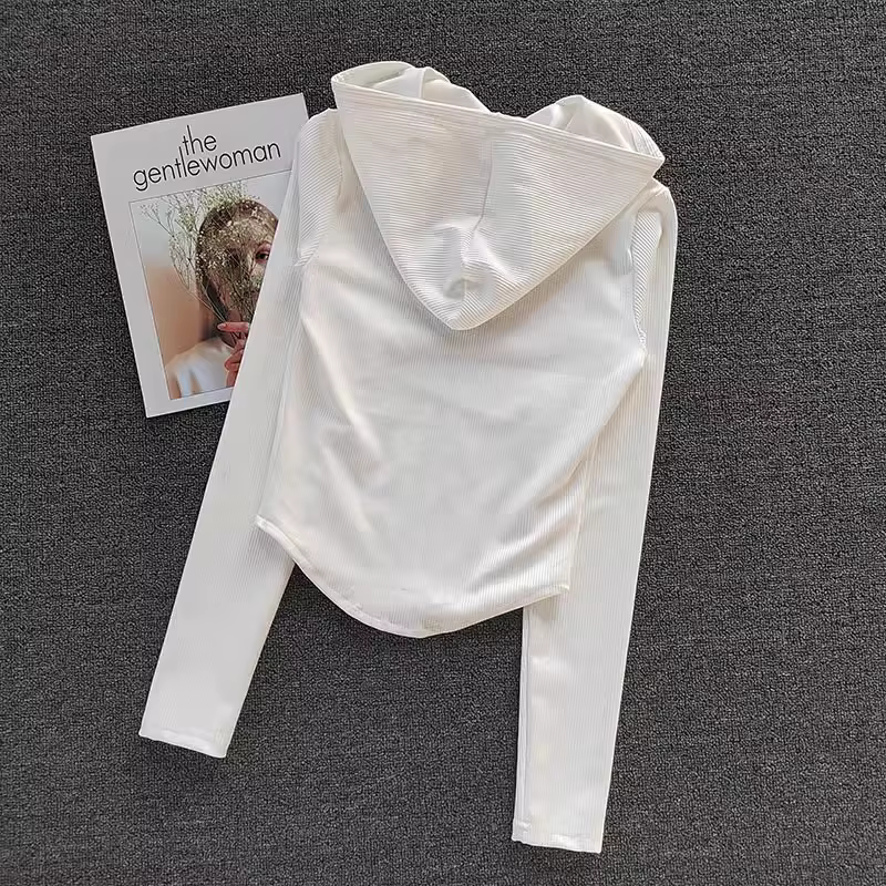 Manteau de Fitness pour femmes, Cardigan à capuche, veste de Sport serrée à séchage rapide, chemise