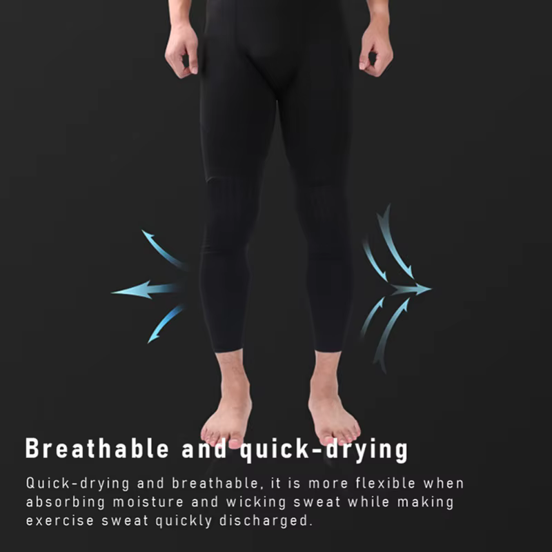 Leggings de compression capri avec genouillères pour hommes et femmes, collants rembourrés, pantalon
