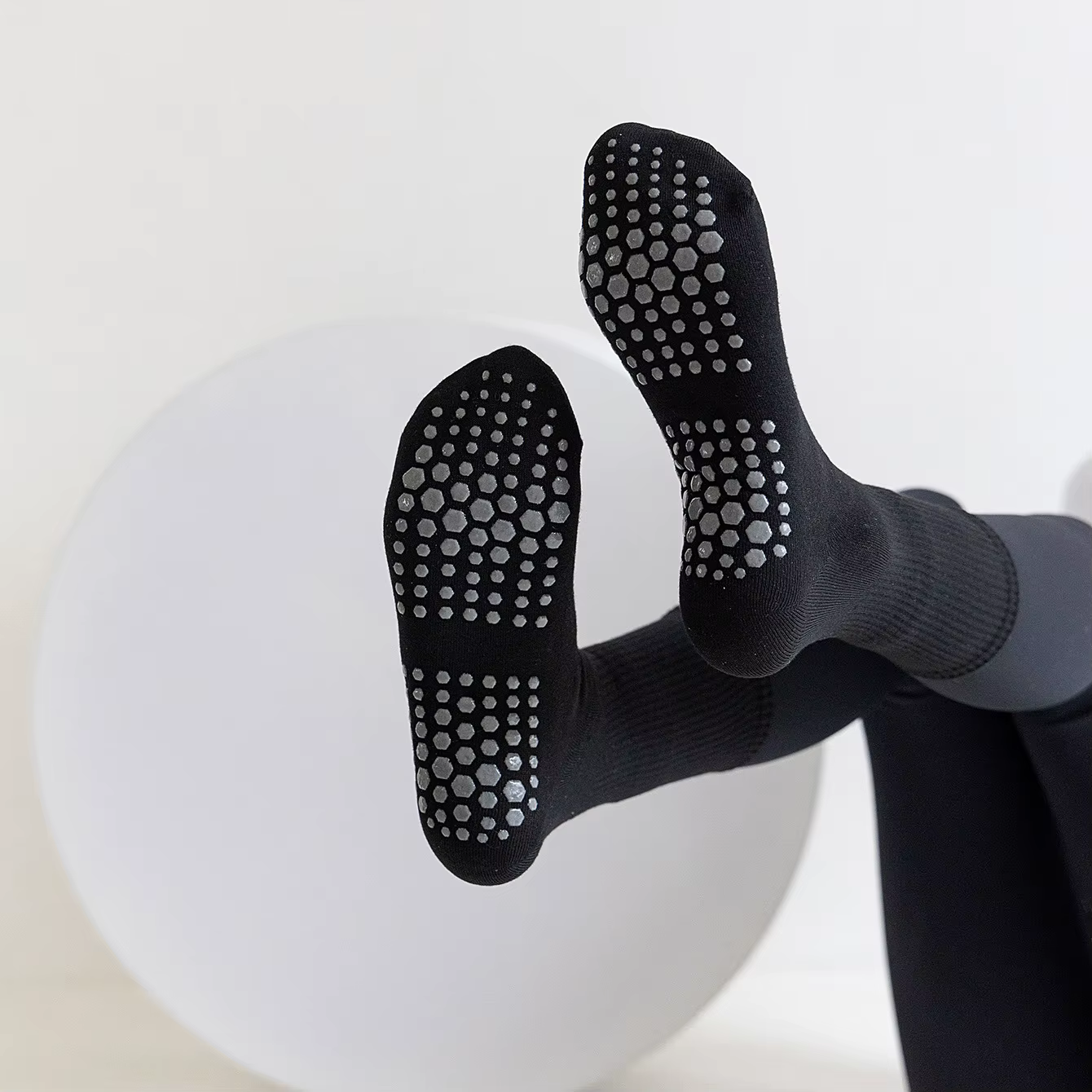 Chaussettes de Pilates antidérapantes pour femmes - Chaussettes de yoga en coton avec grip, chausset