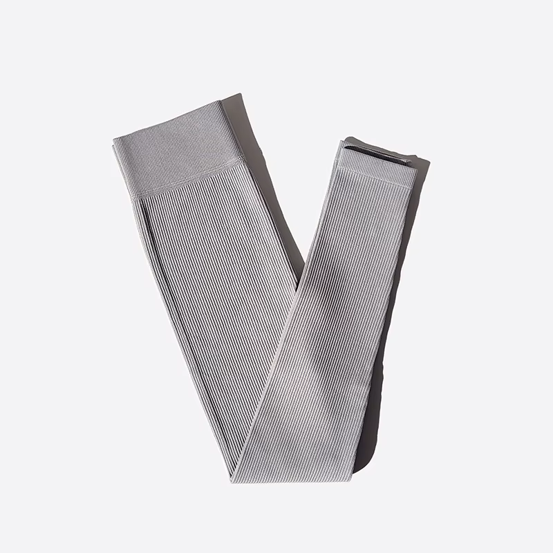 Nouveau pantalon de Yoga côtelé sans couture taille haute Leggings de gymnastique Sport femmes Fitne