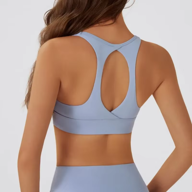 Soutien-gorge de sport Yoga pour femmes, coussin de poitrine amovible, haut à licou, Push-up, dos ou
