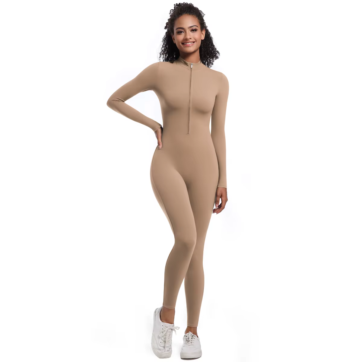 Combinaison de batterie de sport sans couture pour femme, coupe couvertes, manches longues, vêtement
