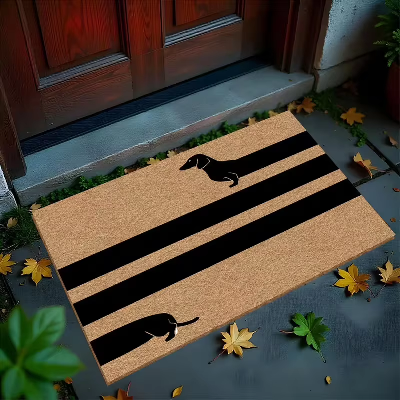 Tapis de porte antidérapant à thème chien, tapis de sol pour animaux de compagnie, idéal pour décore