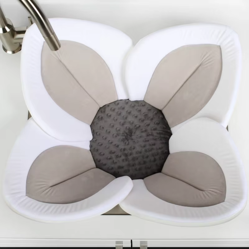 Vente chaude fleur bébé tapis de bain nouveau-né visage lavage coussin bébé baignoire confort tourne