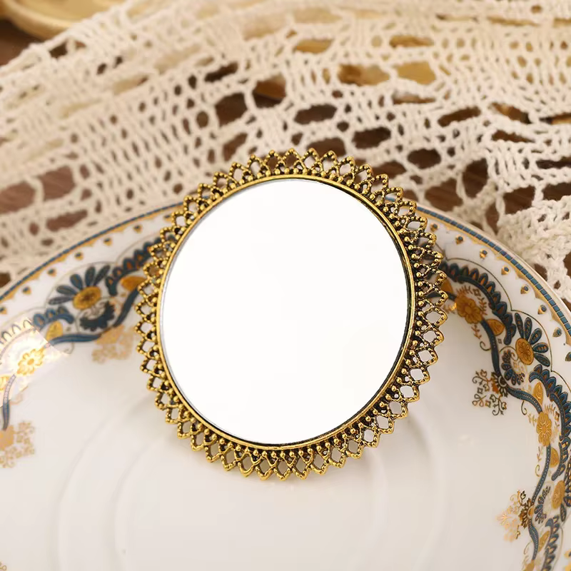 Bague miroir exagérée de Style cour rétro indien, mode créative, accessoire de bijoux de personnalit