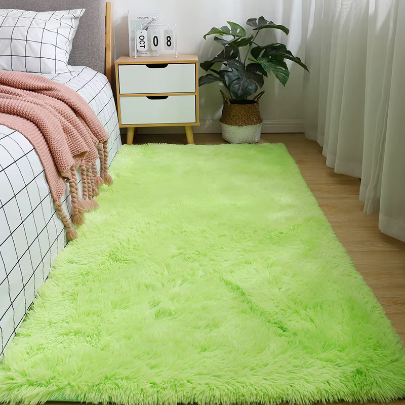 Couverture de chevet en laine pour filles, tapis en peluche pour chambre à coucher, tapis en silicon
