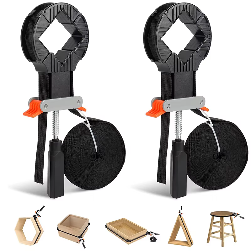Pinces à sangle pour le travail du bois, pinces à bande à dégagement rapide avec griffes d'angle, pi