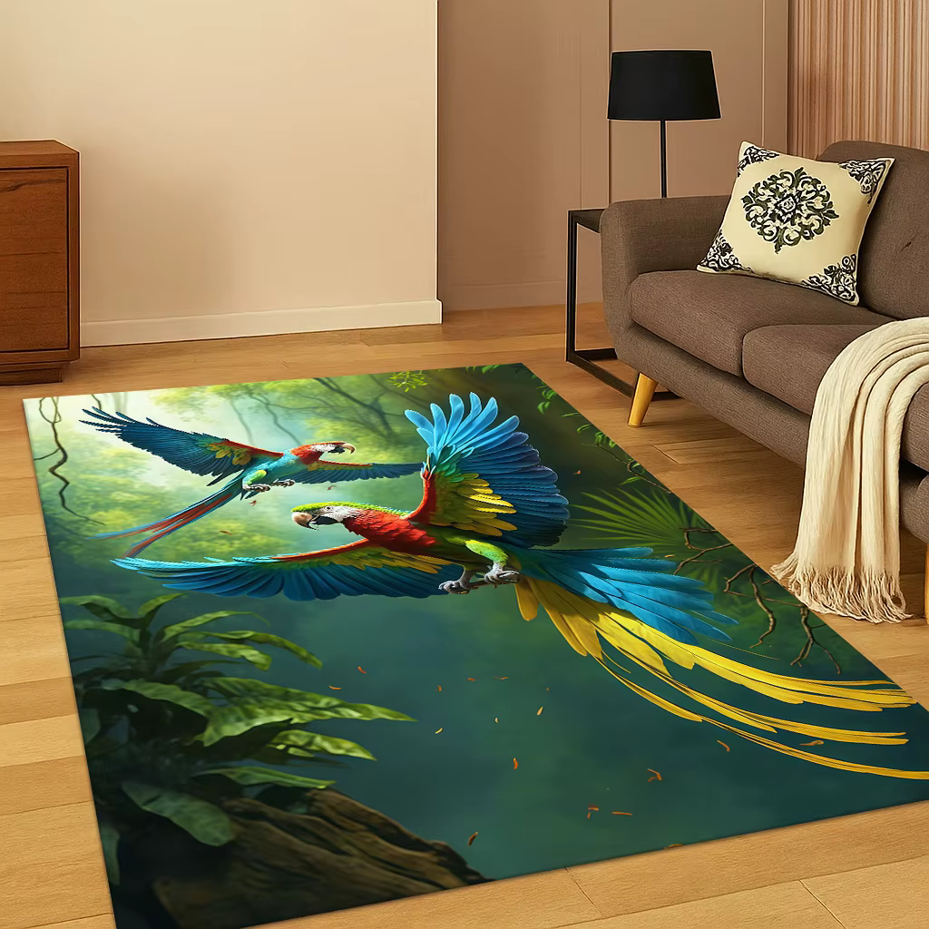 Tapis coloré ara perruche oiseau perroquet tapis pour salon canapé maison chambre paillasson décor,