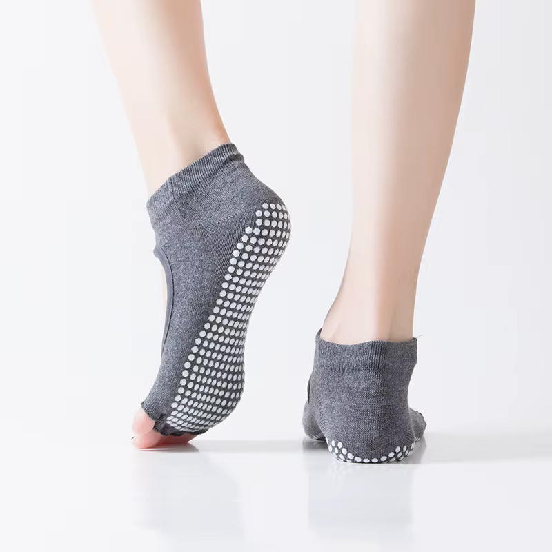Chaussettes de Pilates dos nu à cinq orteils pour femmes, antidérapantes, pour Fitness, entraînement