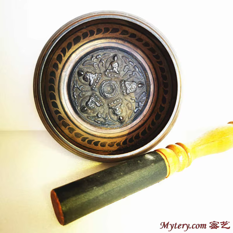 Instruments de musique de méditation de guérison de Yoga bol chantant tibétain cinq bouddhes en lait