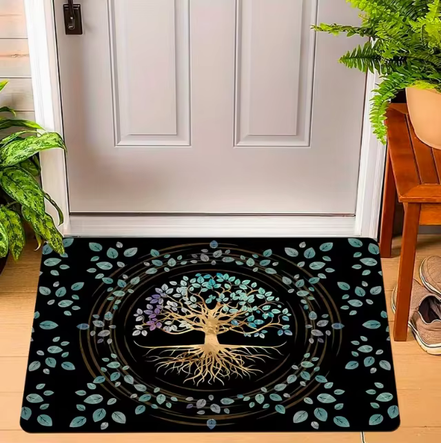 Tapis de porte de bienvenue arbre de vie, lavable en Machine, pour portes, cuisine, salon, chambre à