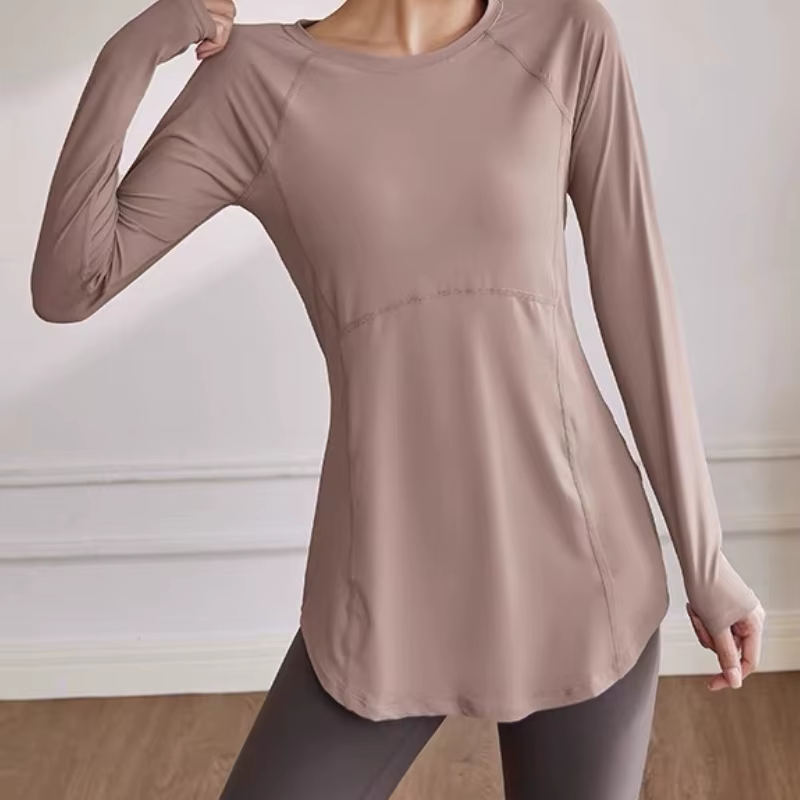 Vêtements de yoga à manches longues pour femmes, vêtements de sport pour femmes, chemisiers de cours