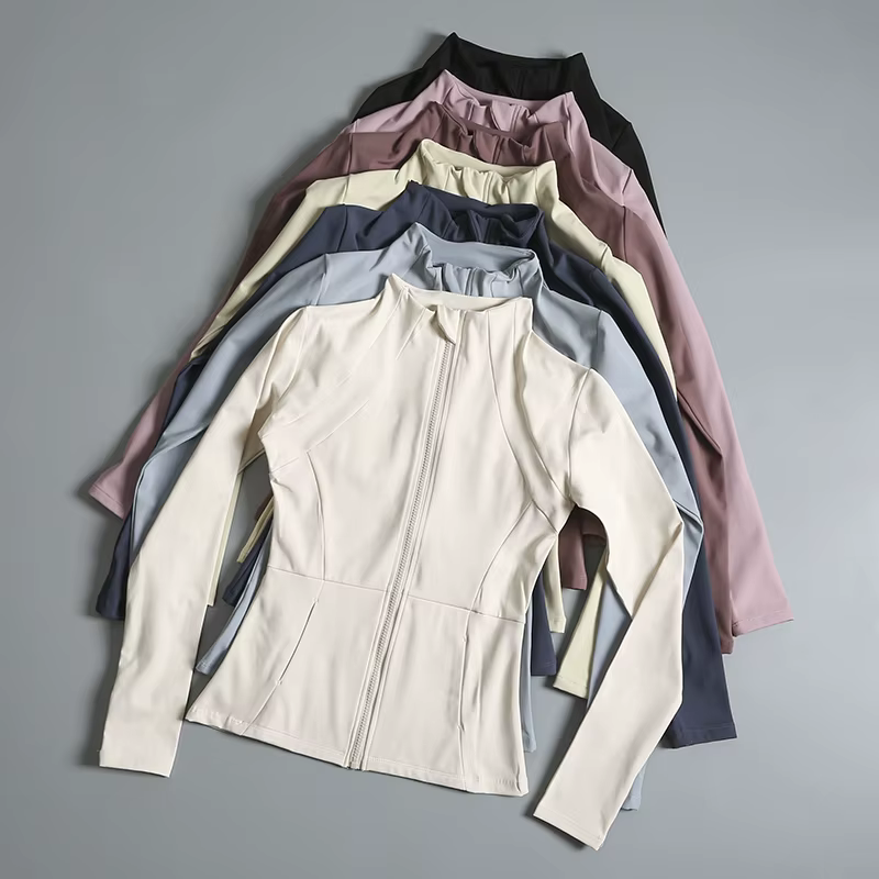Manteau de yoga à manches longues pour dames, vêtements de yoga pour dames, haut élastique, lâche, e