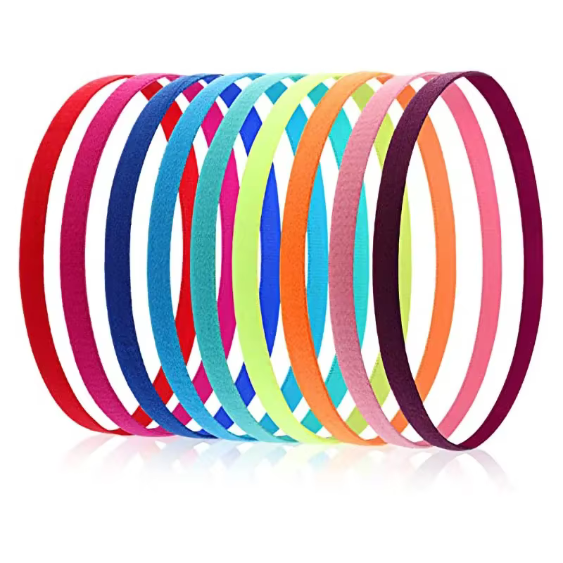 5 pièces couleur bonbon femmes hommes Yoga bandes de cheveux Sport bandeau filles Sport anti-dérapan