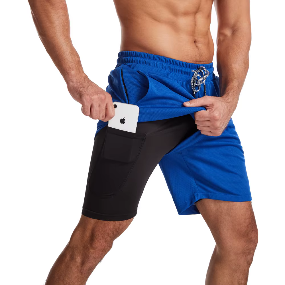 2025 plus récent Shorts de course hommes 2 en 1 Shorts de sport d'entraînement Fitness hommes Jogger