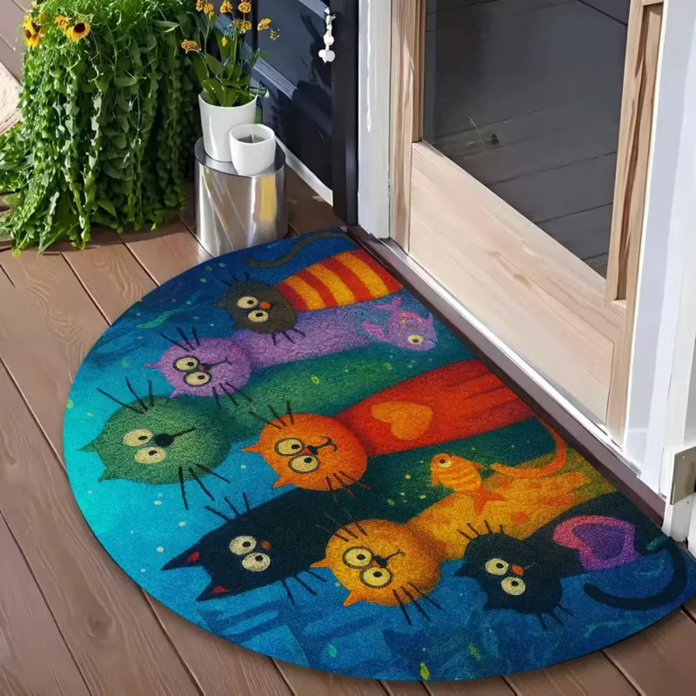Tapis de salle de bain antidérapant en forme d'animal de dessin animé résistant à l'usure, tapis de