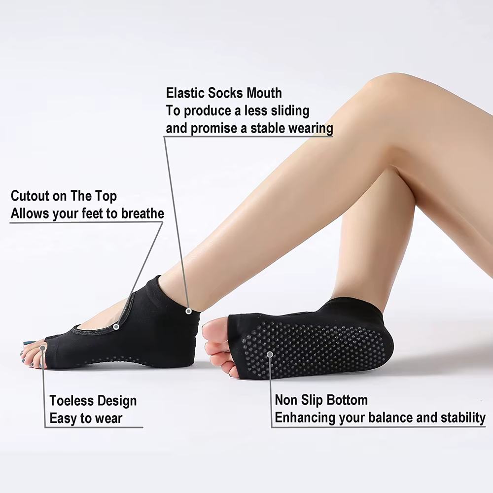 Chaussettes de Yoga antidérapantes pour femmes, de haute qualité, à deux orteils, en coton, pour Pil