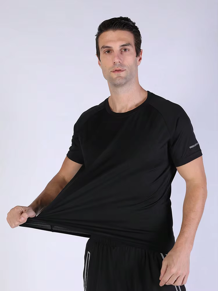 T-shirt ample et respirant pour hommes, 5 pièces, haut à manches courtes et col rond pour la course 