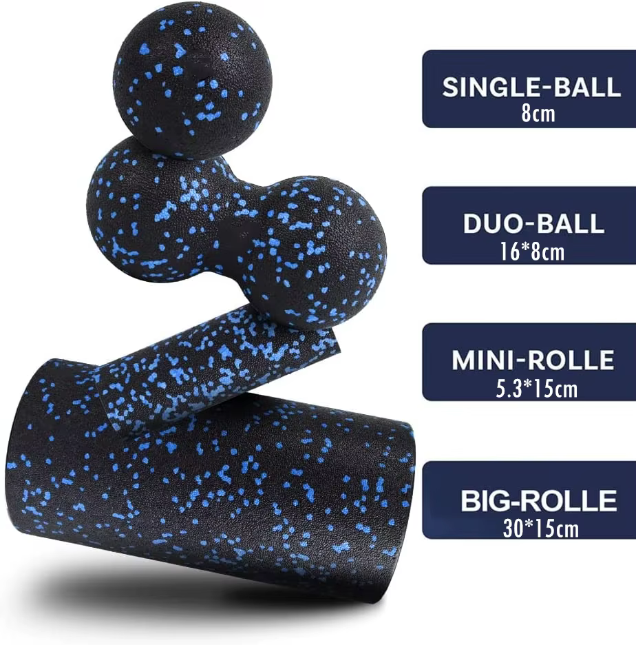 Ensemble de rouleaux en mousse haute densité 4 en 1, colonne de Yoga, massage des jambes, du dos et 