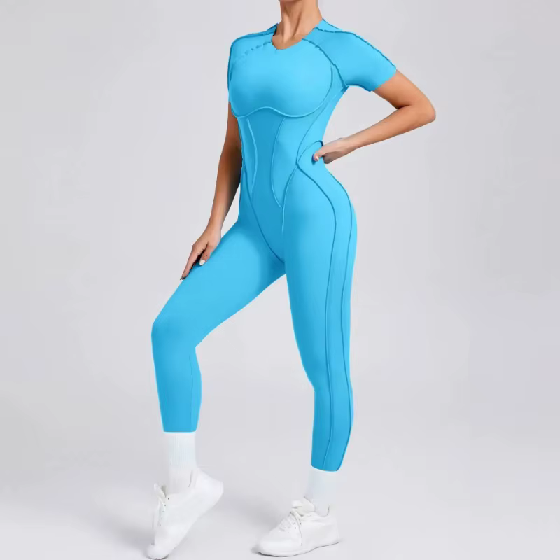 Combinaisons de Yoga sans couture, combinaison de sport, Fitness, levage des hanches, dos ouvert, en