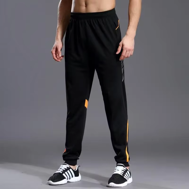 Pantalon de sport pour homme avec poches zippées, vêtement de course, d'entraînement, de football, d