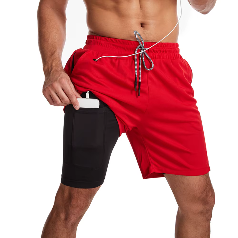 2025 plus récent Shorts de course hommes 2 en 1 Shorts de sport d'entraînement Fitness hommes Jogger