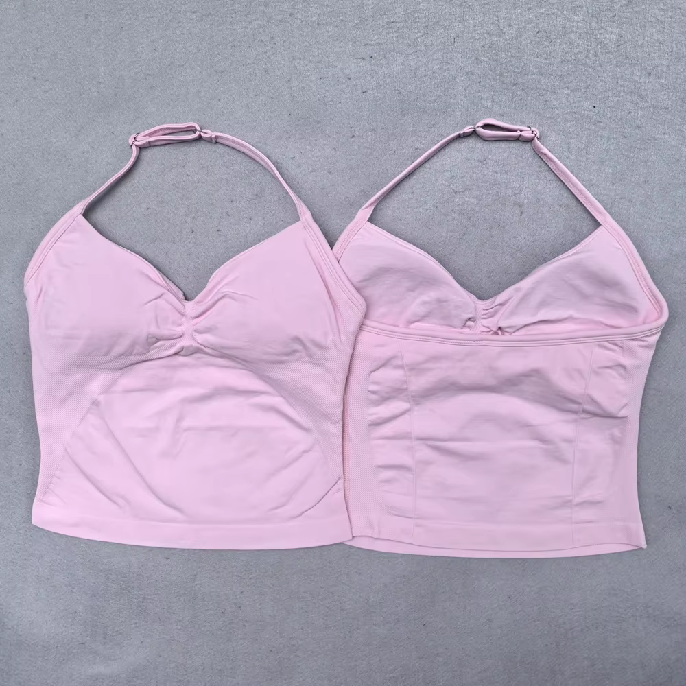 Ensemble de Yoga 2 pièces pour femmes, débardeur à bretelles réglable sans couture, short de sport f
